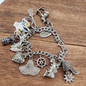Vintage Sterling Charm Bracelet | 12 Charms | Rare Collectible B3005